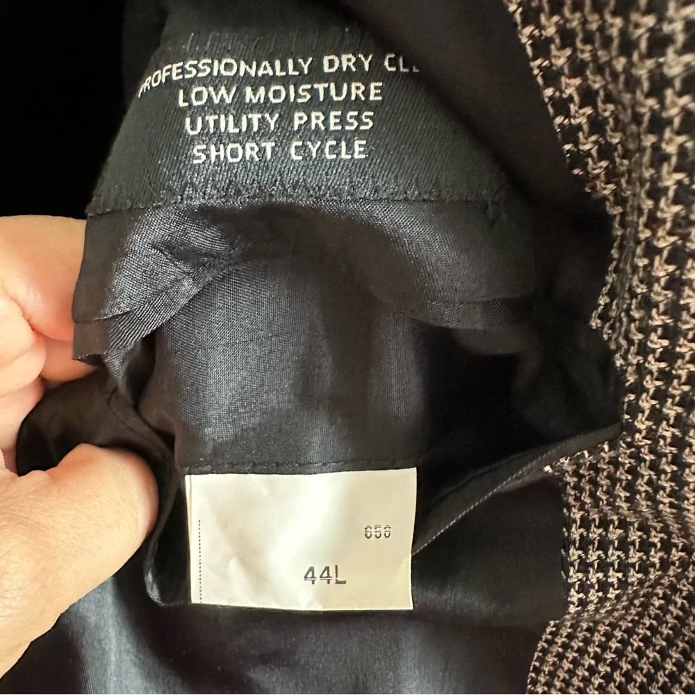 Joseph A Bank Silk Wool Houndstooth Suit Jacket Blazer Sport Coat Academia 44L - Picture 5 of 7